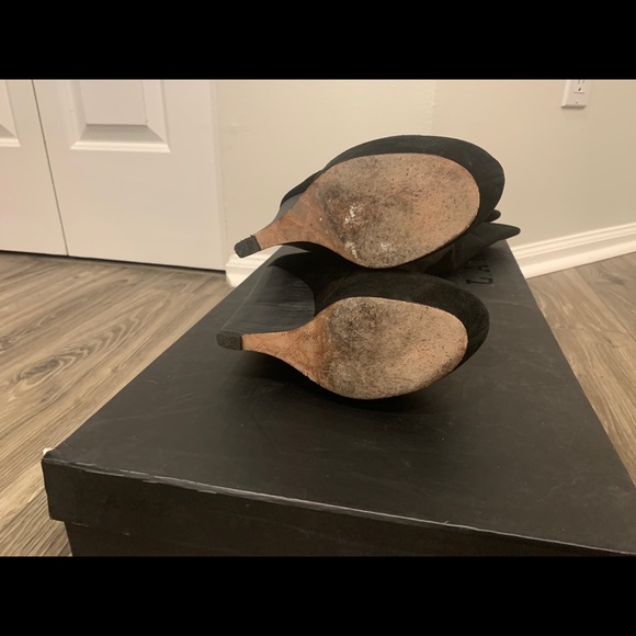 L.A.M.B. Poppy Black Suede Wedge Boots - Picture 3 of 7